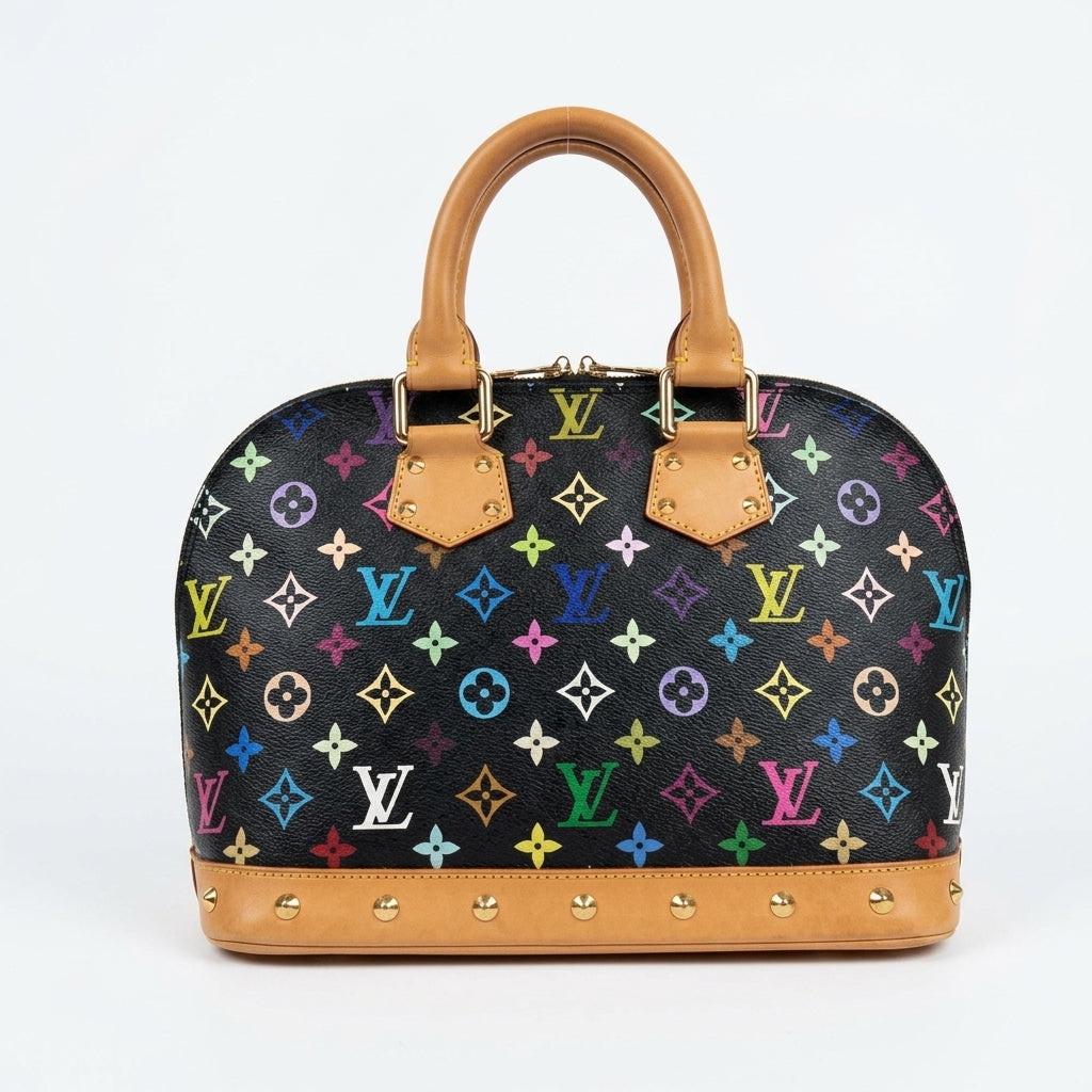 Louis Vuitton × Takashi Murakami Black Multicolore Alma