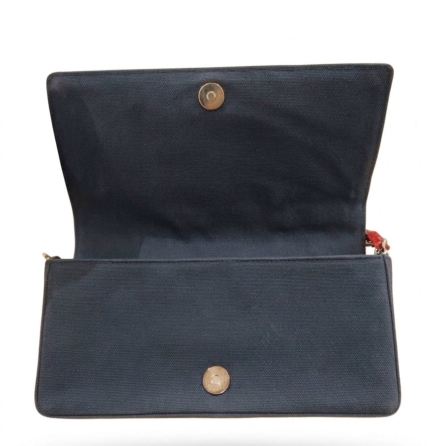 Chanel Vintage Canvas & Metallic Leather No. 5 Flap Bag