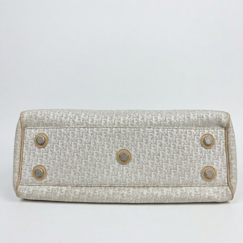 Vintage Christian Dior Beige Trotter Romantique Pocket Tote