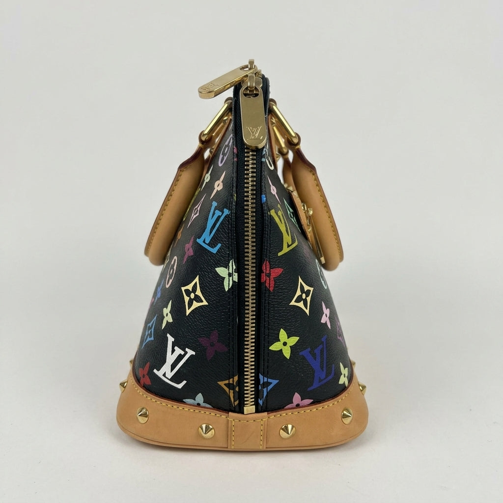 Louis Vuitton × Takashi Murakami Black Multicolore Alma