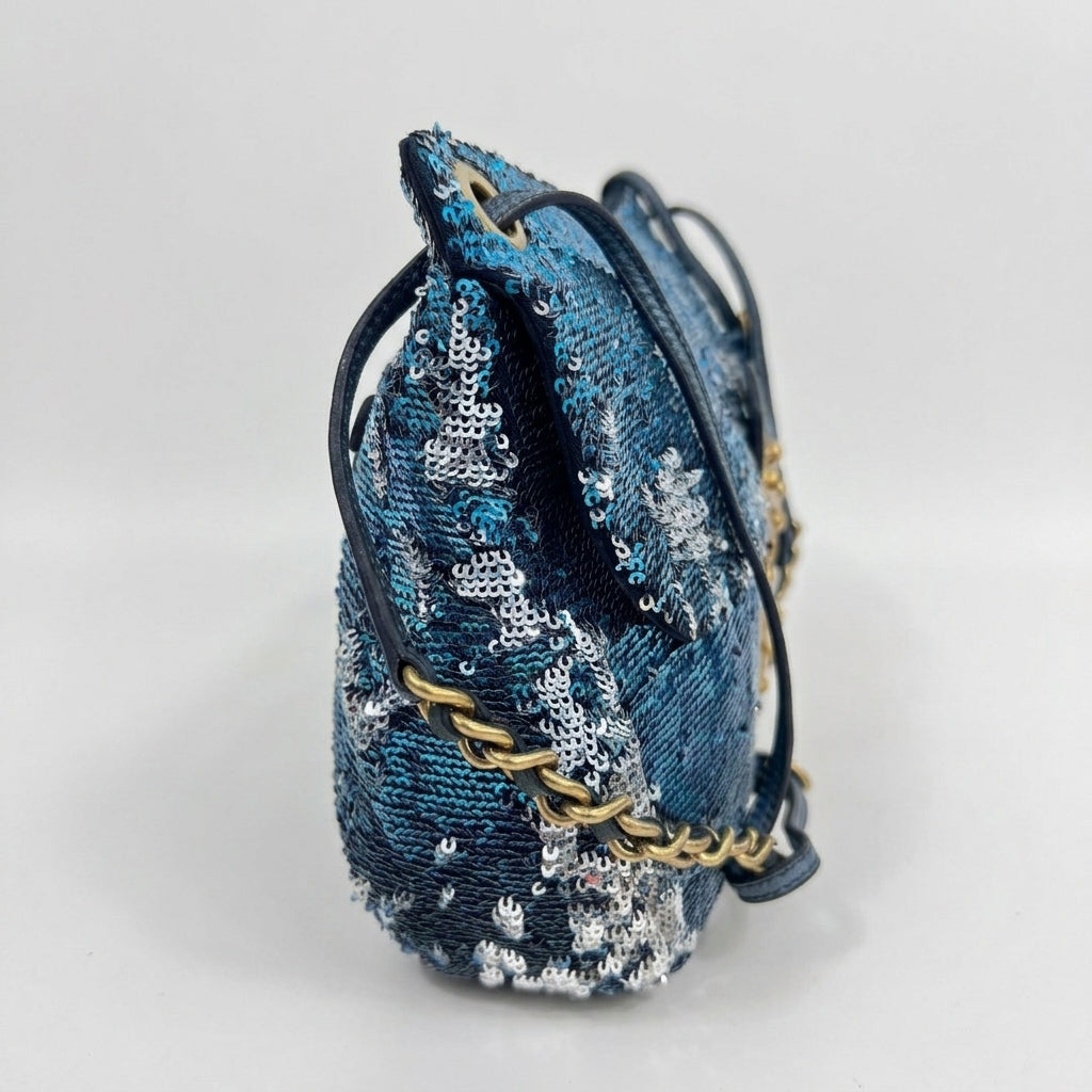 Miu Miu Paillette Sequin Flap Chain Shoulder Bag