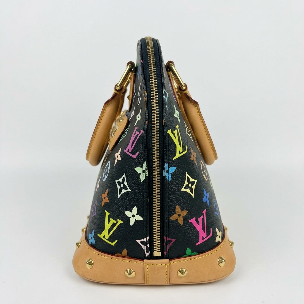 Louis Vuitton × Takashi Murakami Black Multicolore Alma