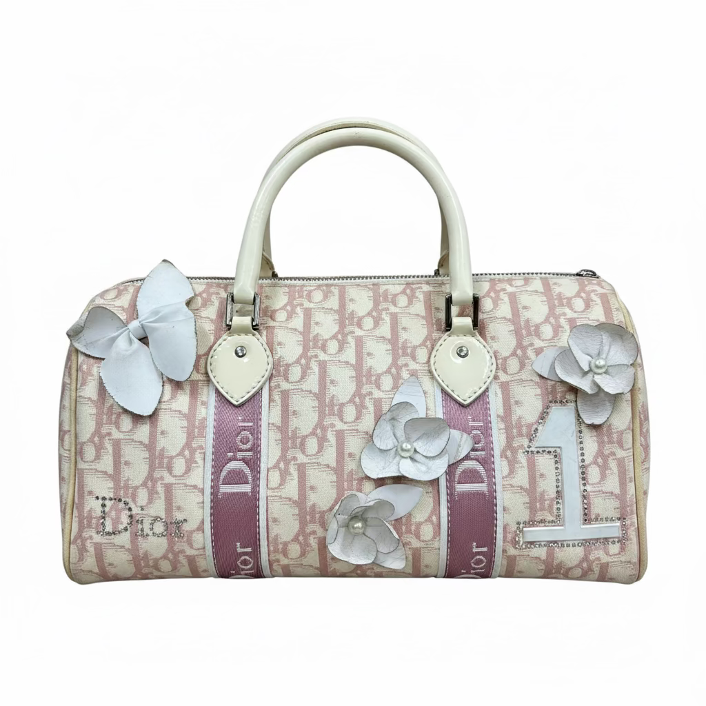 Christian Dior Vintage Trotter "Girly" Floral Boston Bag
