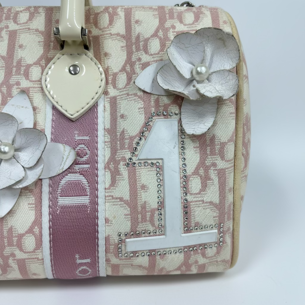 Christian Dior Vintage Trotter "Girly" Floral Boston Bag