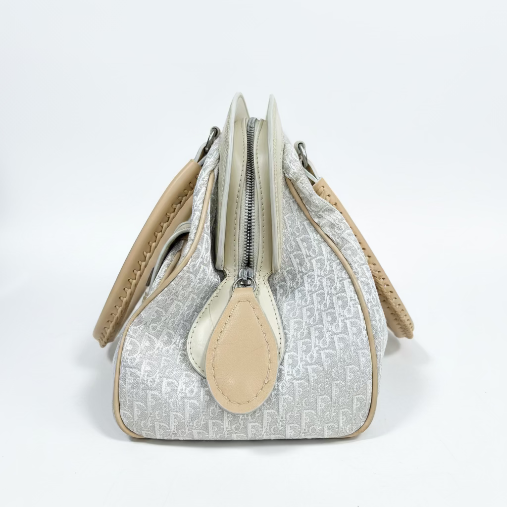 Vintage Christian Dior Beige Trotter Romantique Pocket Tote