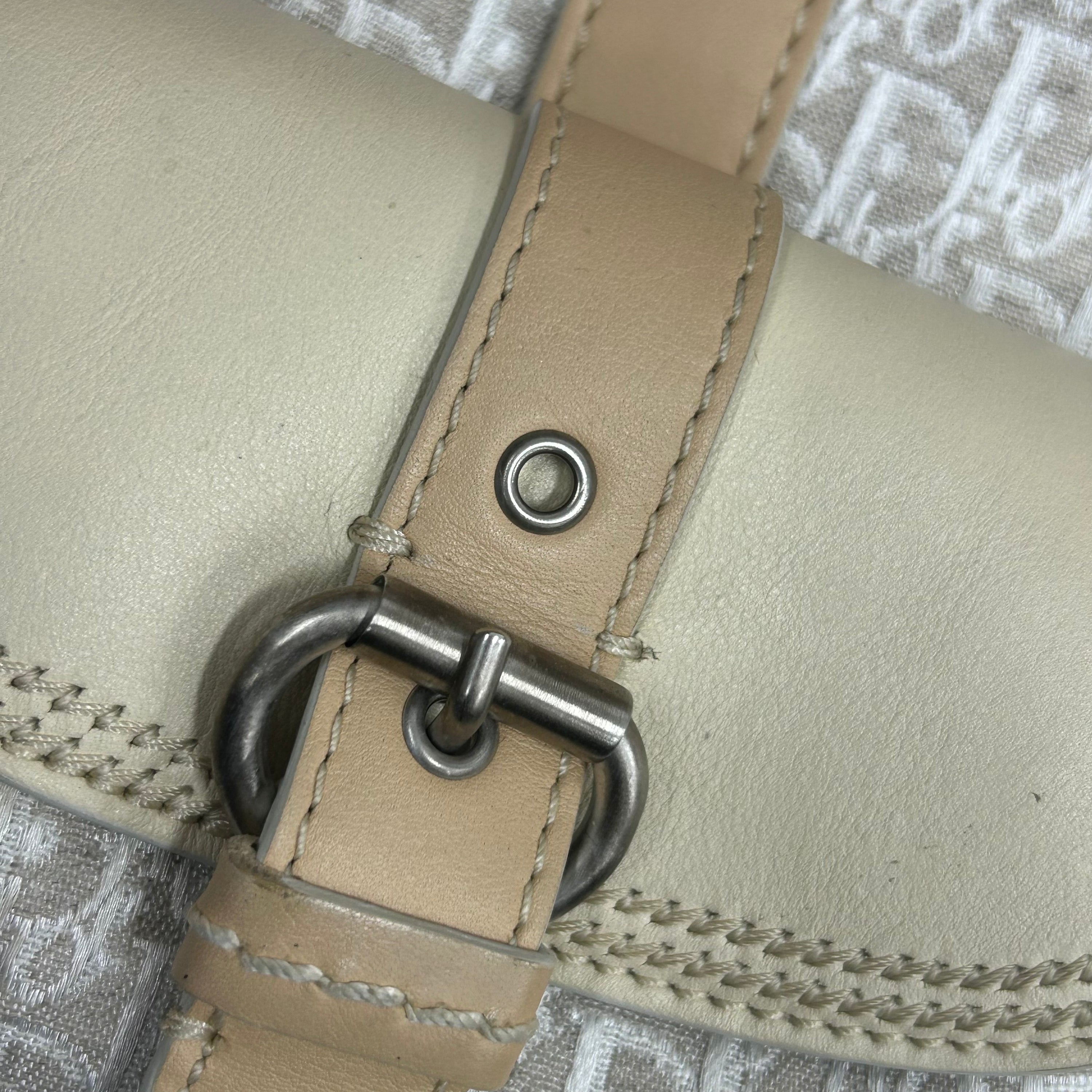Vintage Christian Dior Beige Trotter Romantique Pocket Tote