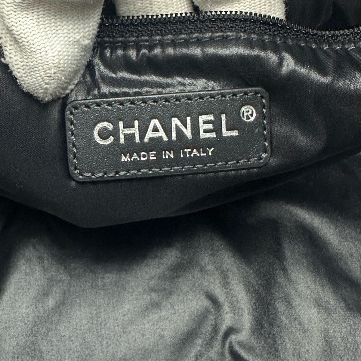 Chanel Black Quilted Nylon & Shearling Bowling Silver-Tone Hardware