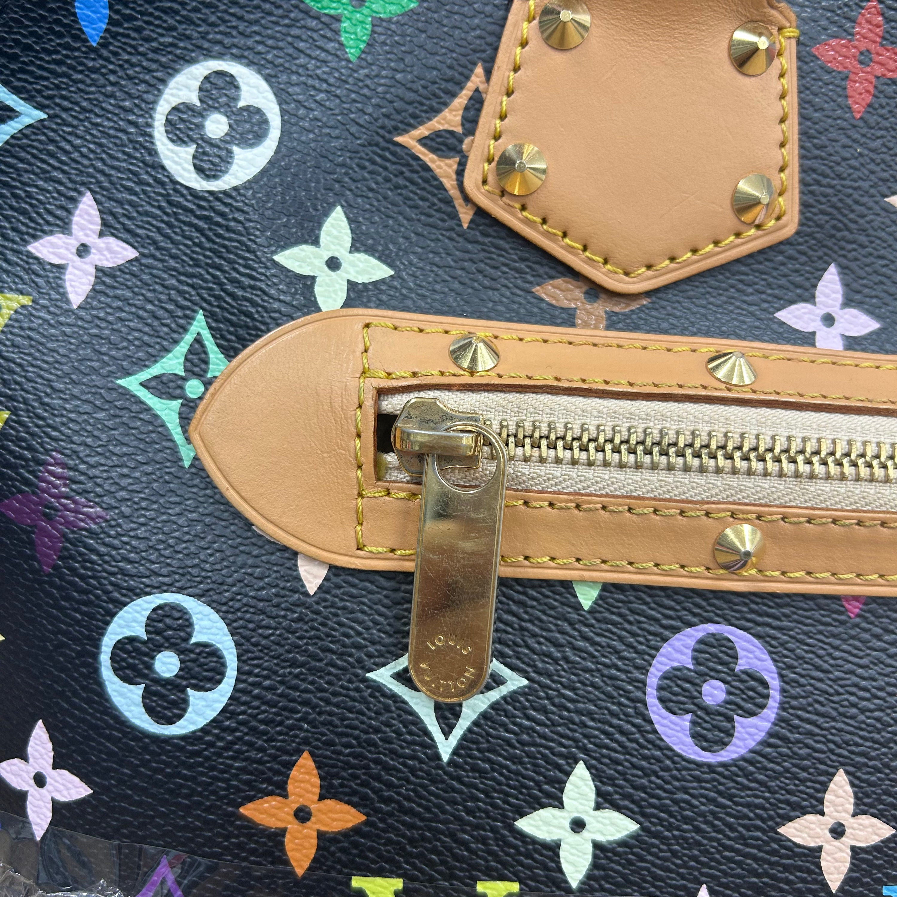 Louis Vuitton × Takashi Murakami Black Multicolore Alma