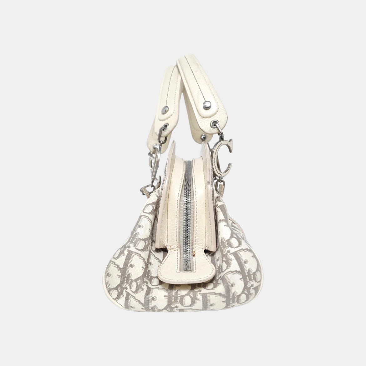 Christian Dior Romantique Floral Embroidered Trotter Canvas Bag (Dior Romantique）