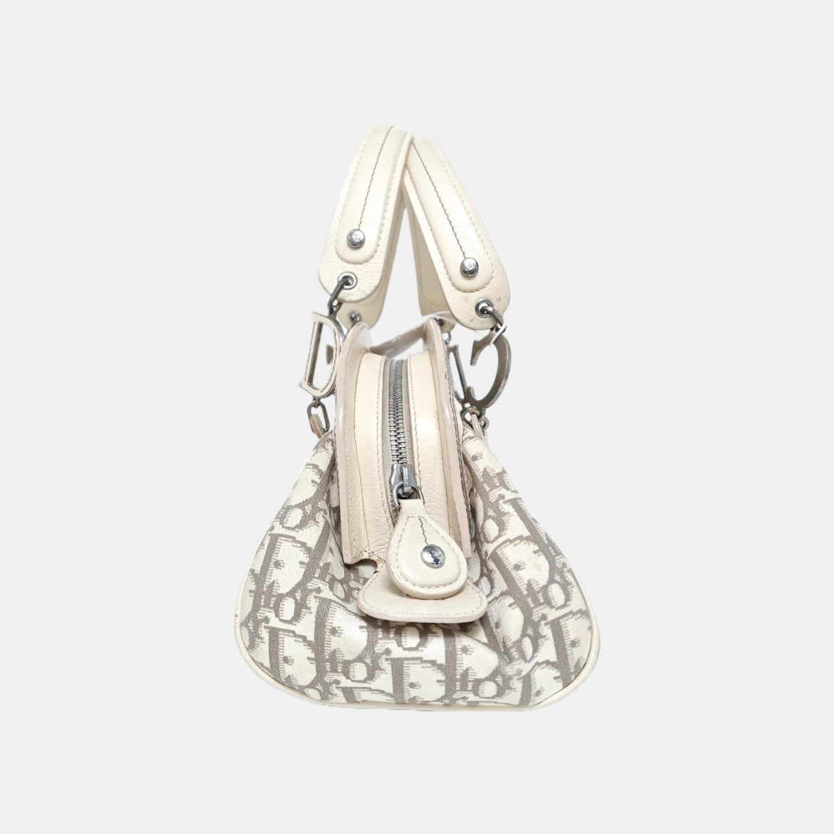 Christian Dior Romantique Floral Embroidered Trotter Canvas Bag (Dior Romantique）