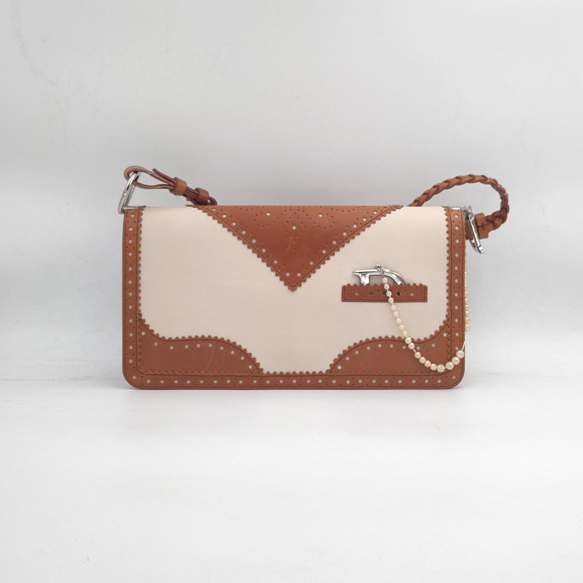 Christian Dior D'Trick Brogue Flap Shoulder Bag